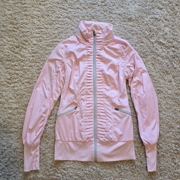 lululemon athletica Jackets & Blazers - Lululemon Athletica Pink Bomber Jacket Lightweight Stretch